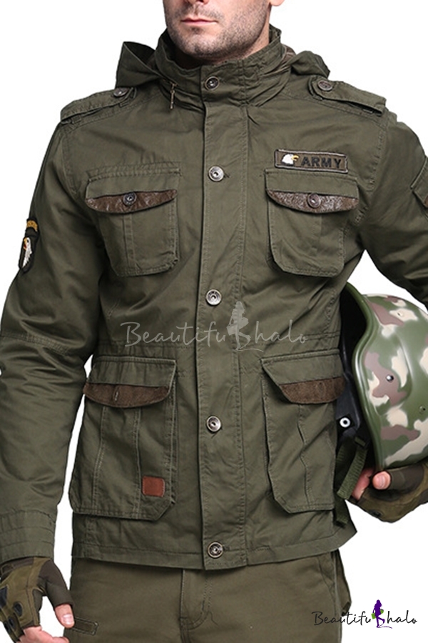 army green hooded parka