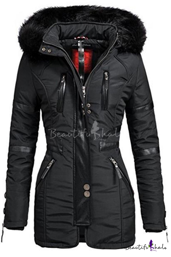 long fitted puffer coat