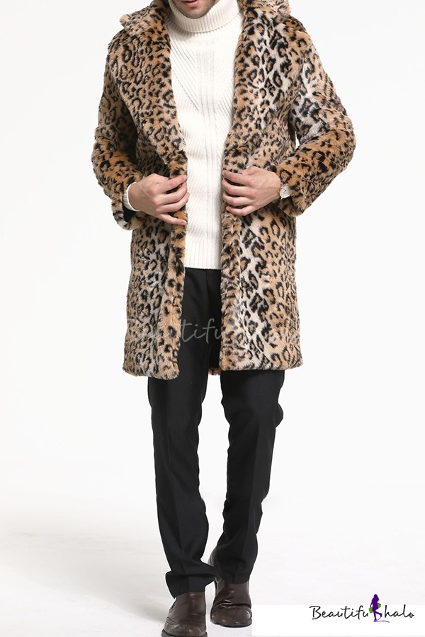 brown longline faux fur coat