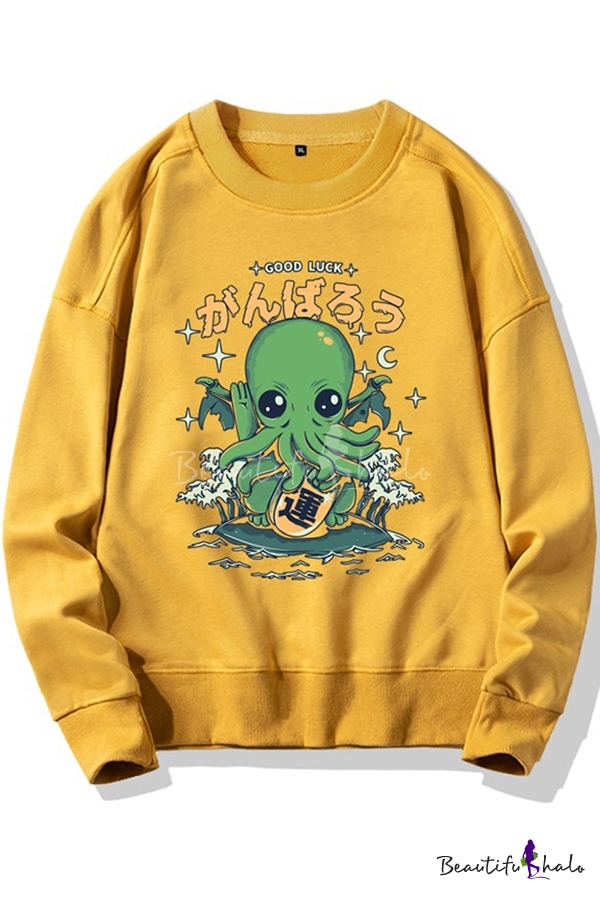 yellow graphic sweatshirt