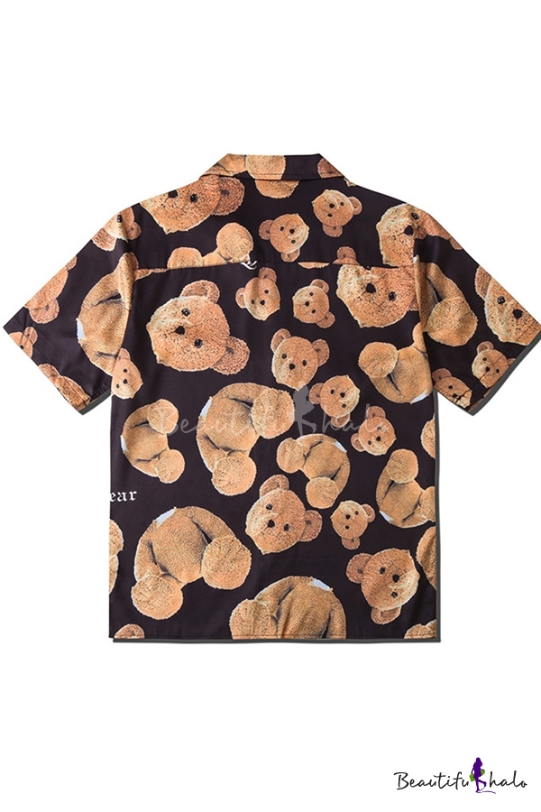 teddy bear button up shirt