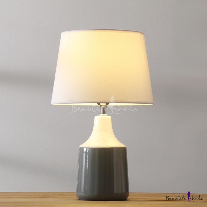 White And Grey Brown Tapered Table Lamp, Brown Table Lamps Contemporary