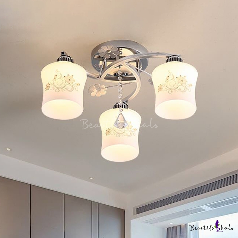 Chrome And Opal Glass 3 Light Led Ceiling Fitting Indoor Lighting Rematiptop Com Br - Led Ceiling Lights Fittings