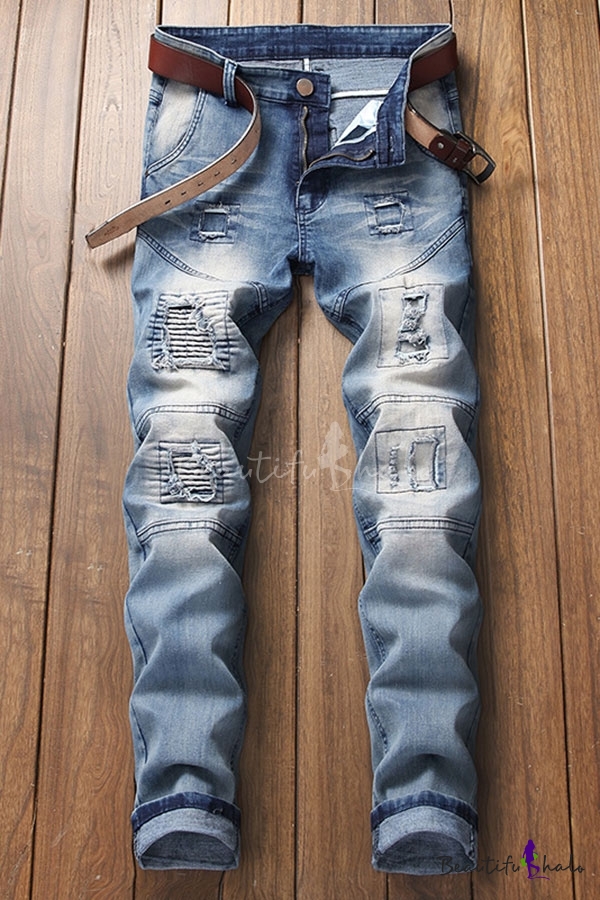 mens stacked pants