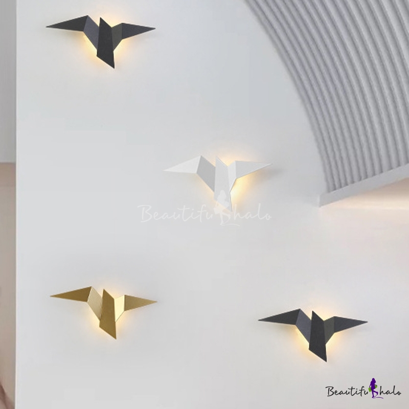 LED Paper Cranes Wall Lamp Bird Beside Wall Sconces Restaurant Light Minimalism 