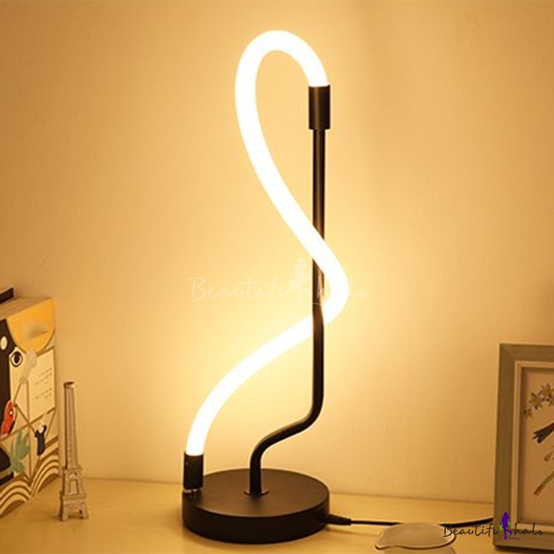 Plastic Flexible Tube Table Lamp Minimalism LED Nightstand Light in ...