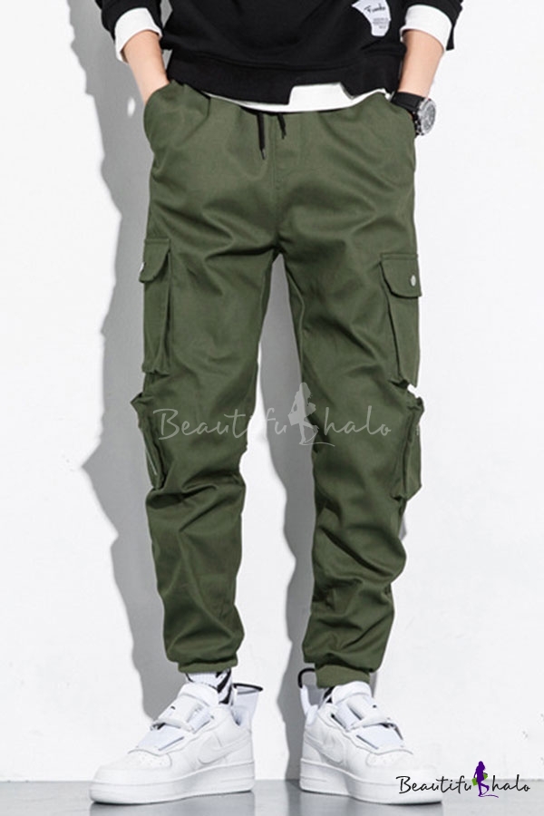 Men's ETO Cargo Combat Jeans Latest Designer Pants Stylish Pocket Beige 28-42 