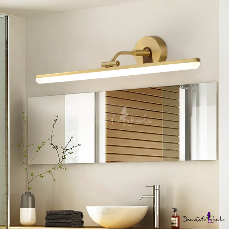 Acrylic Linear Vanity Lighting Ideas Modernist Black/Brass 18