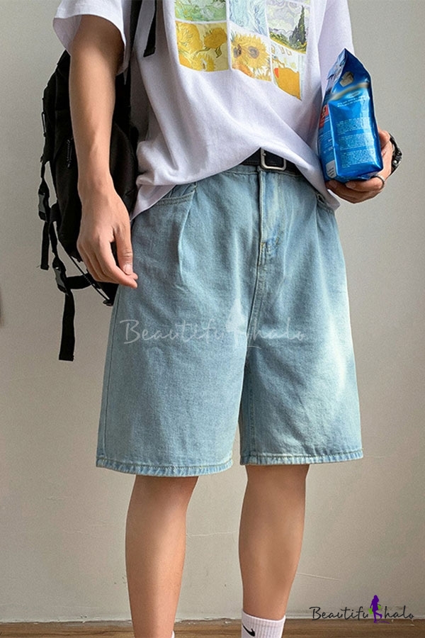 mens high waisted jean shorts