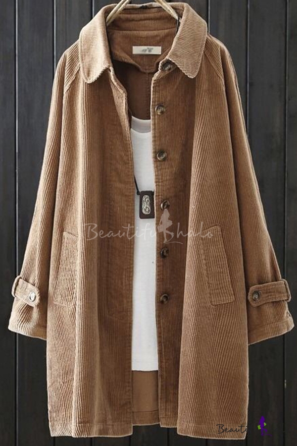 women's long corduroy coat