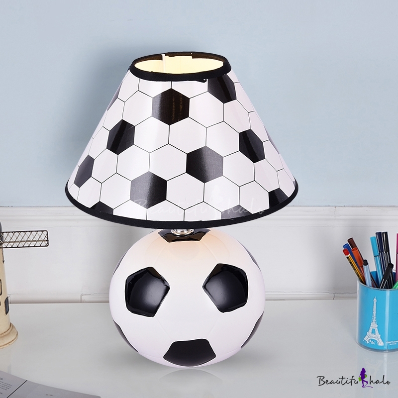 New Beautiful Football Bedside Table Lamp with white shade 