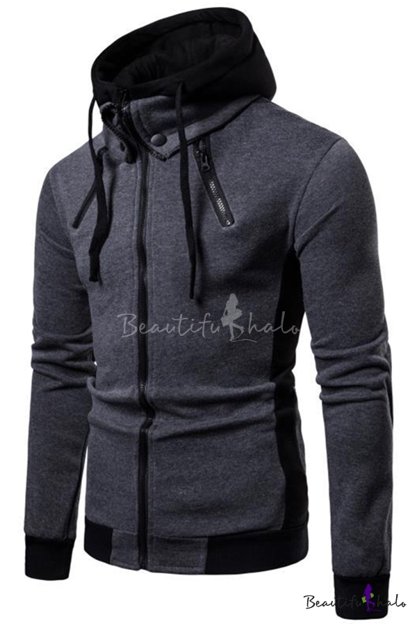 turtleneck zip up hoodie