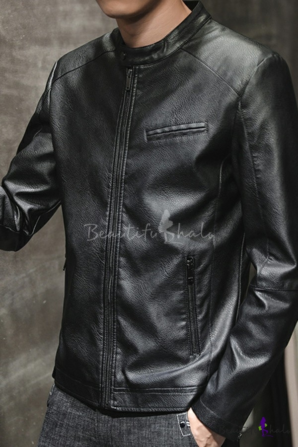 mens leather jackets fitted