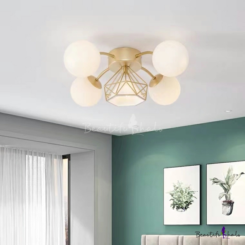 white globe ceiling light fixture