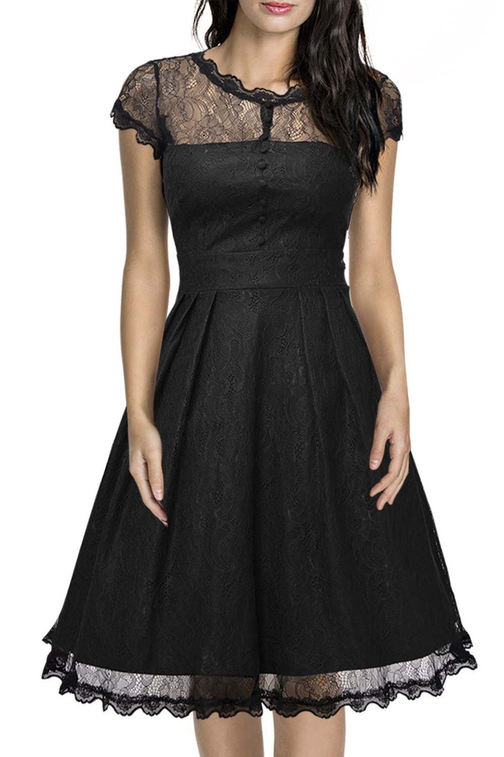 lace cap sleeve dress