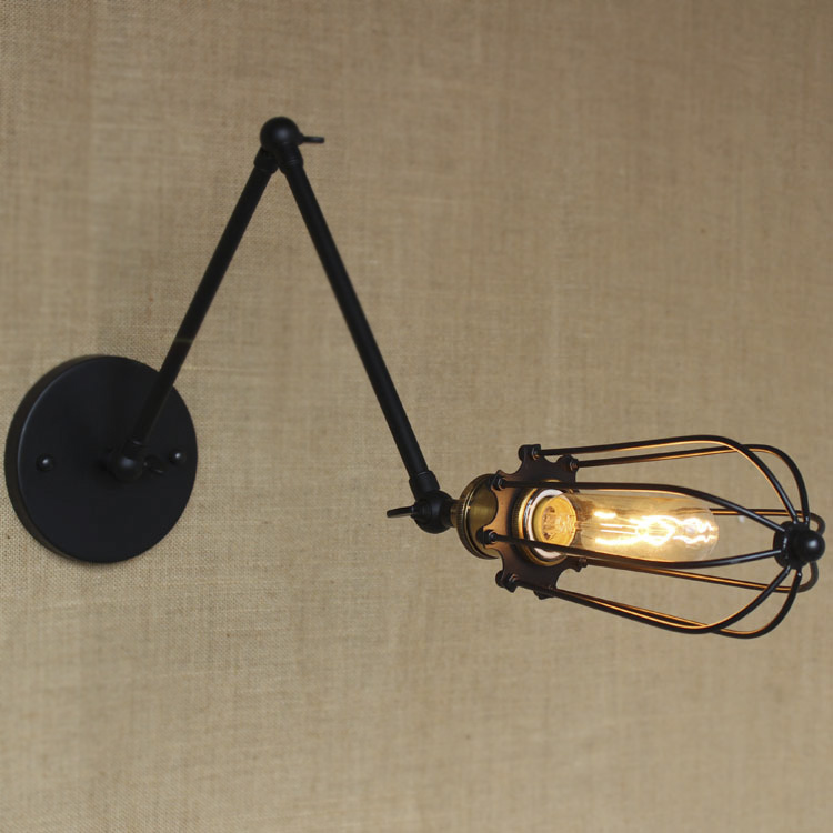 

Matte Black 1 Bulb Cage Mini Wall Sconce