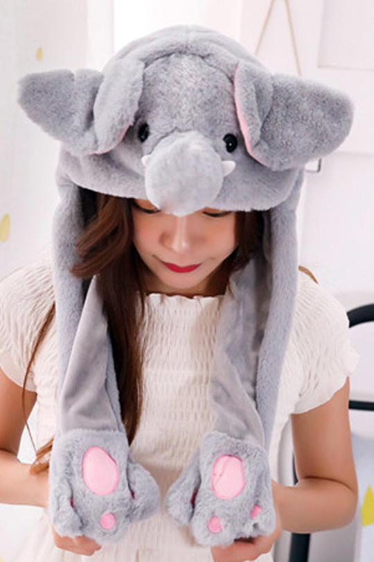 stuffed elephant with moving ears