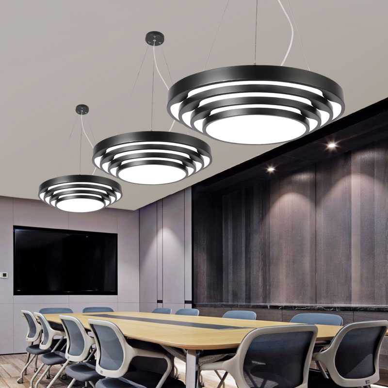 Acrylic Tiered Round Pendant Light, Conference Room Lighting Fixtures