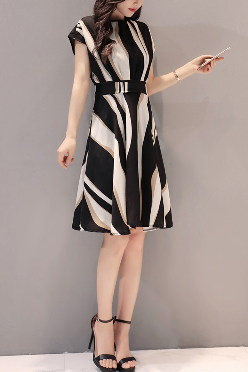 a line dress with belt