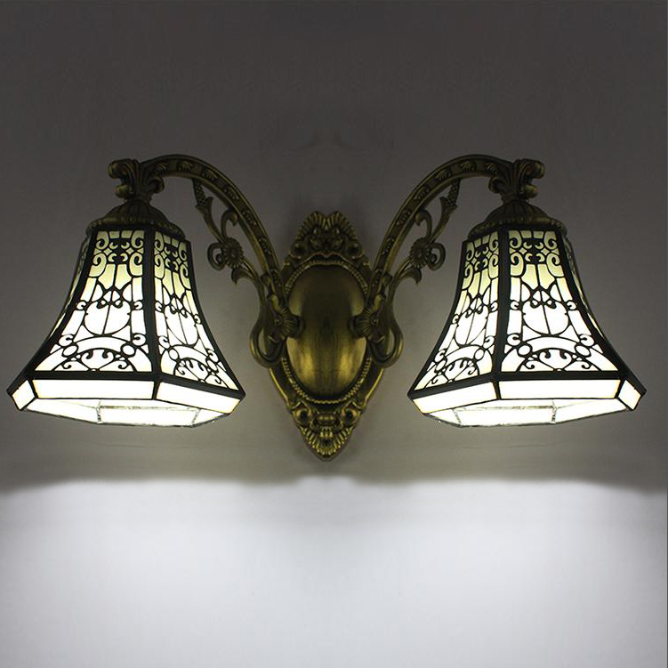 

Bell Shape Lodge Style 2 Lights Tiffany Wall Lamp