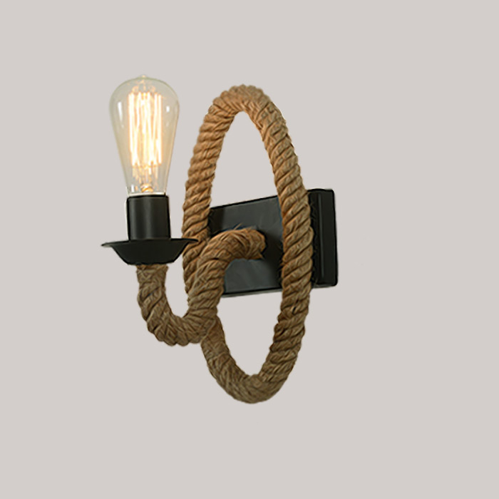 

Matte Black 1 Light Rope Wall Sconce