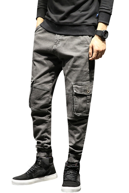 men's side elastic cargo pants