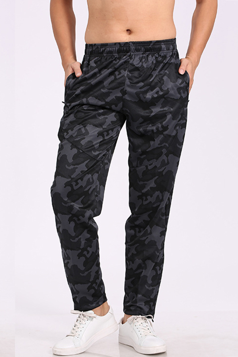 mens elastic waist camo pants