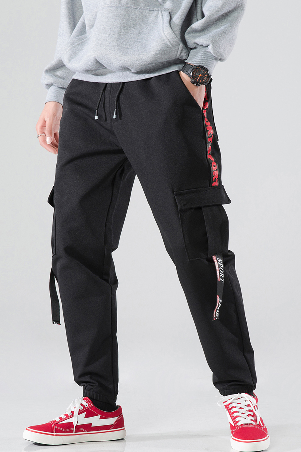 black trendy pants