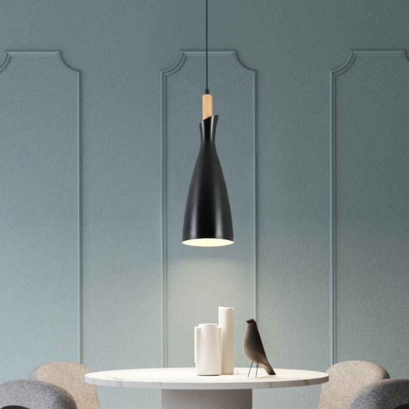 Grey Ceiling Pendant Shade Indoor Tapered Shade Modern Metal Lampshade Black 