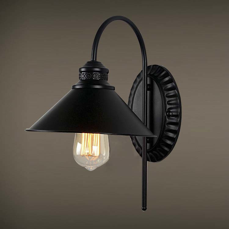 

Vintage Black Downward Lighting 1 Light Wall Sconce