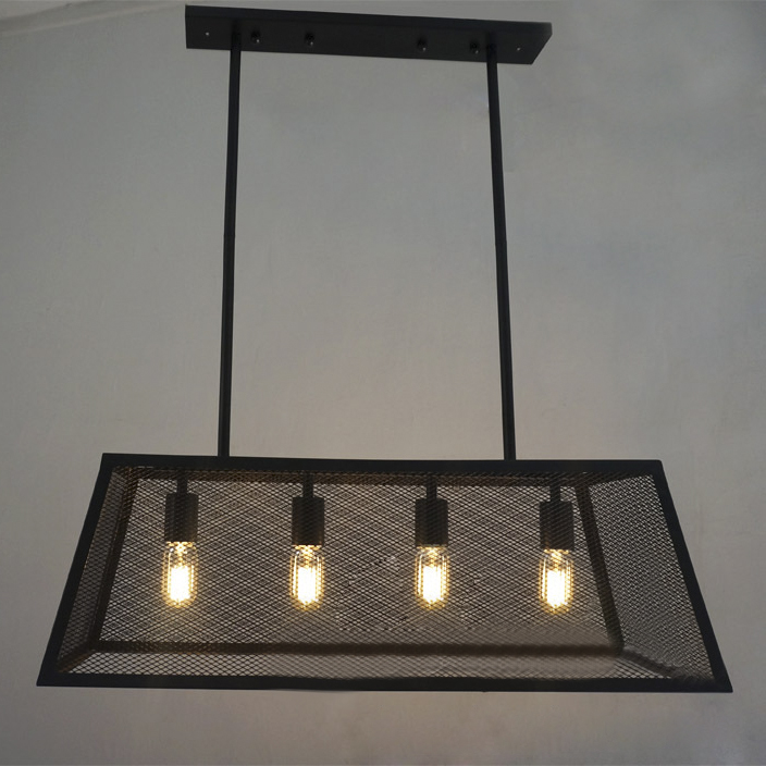 

Industrial Style 31'' W Linear Chandelier with Metal Mesh