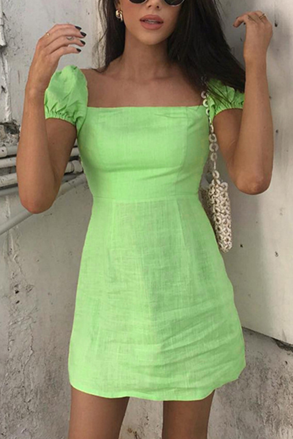 plain green dress