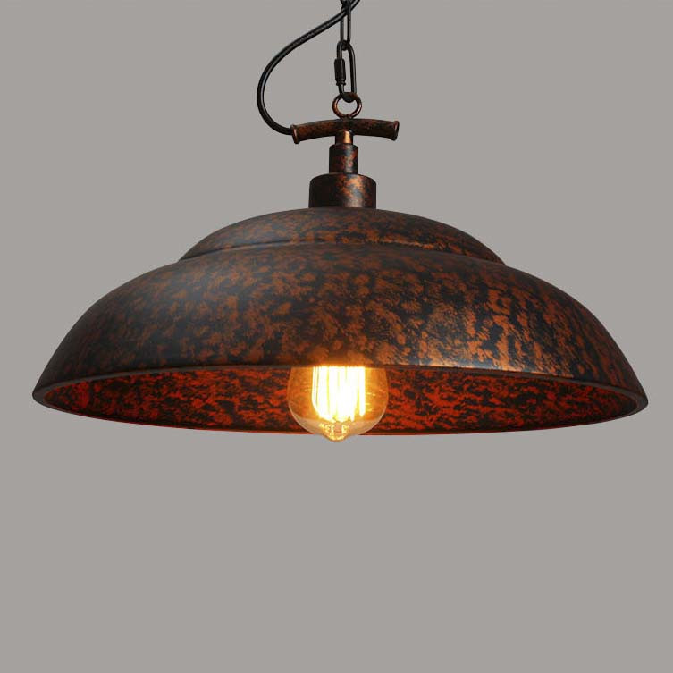 

Vintage Copper Finished Bowl Shaped Industrial Style Single Light