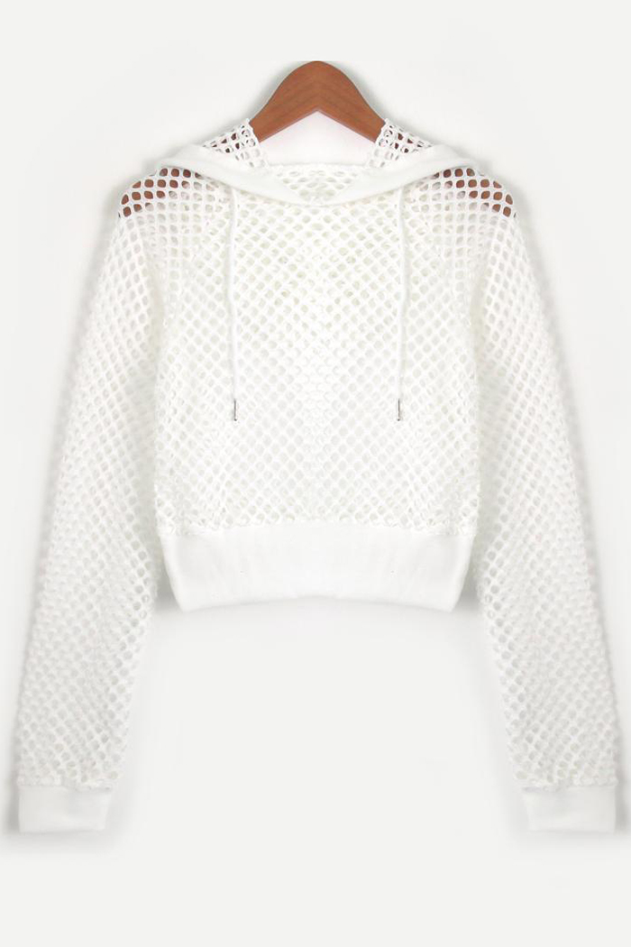 sheer mesh hoodie