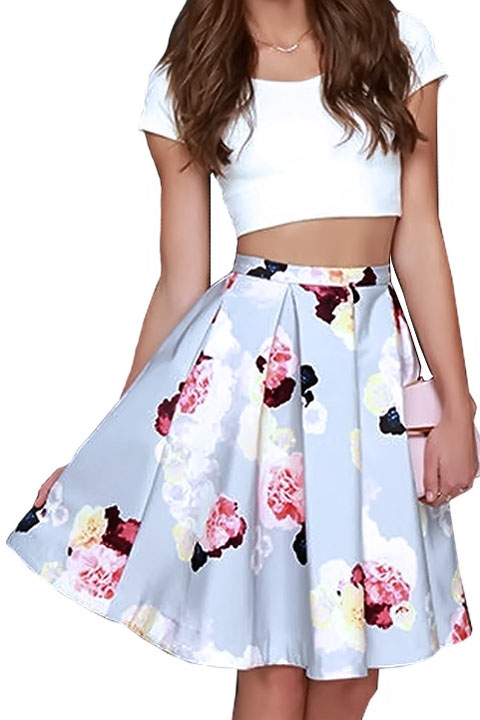 crop top and flare skirt