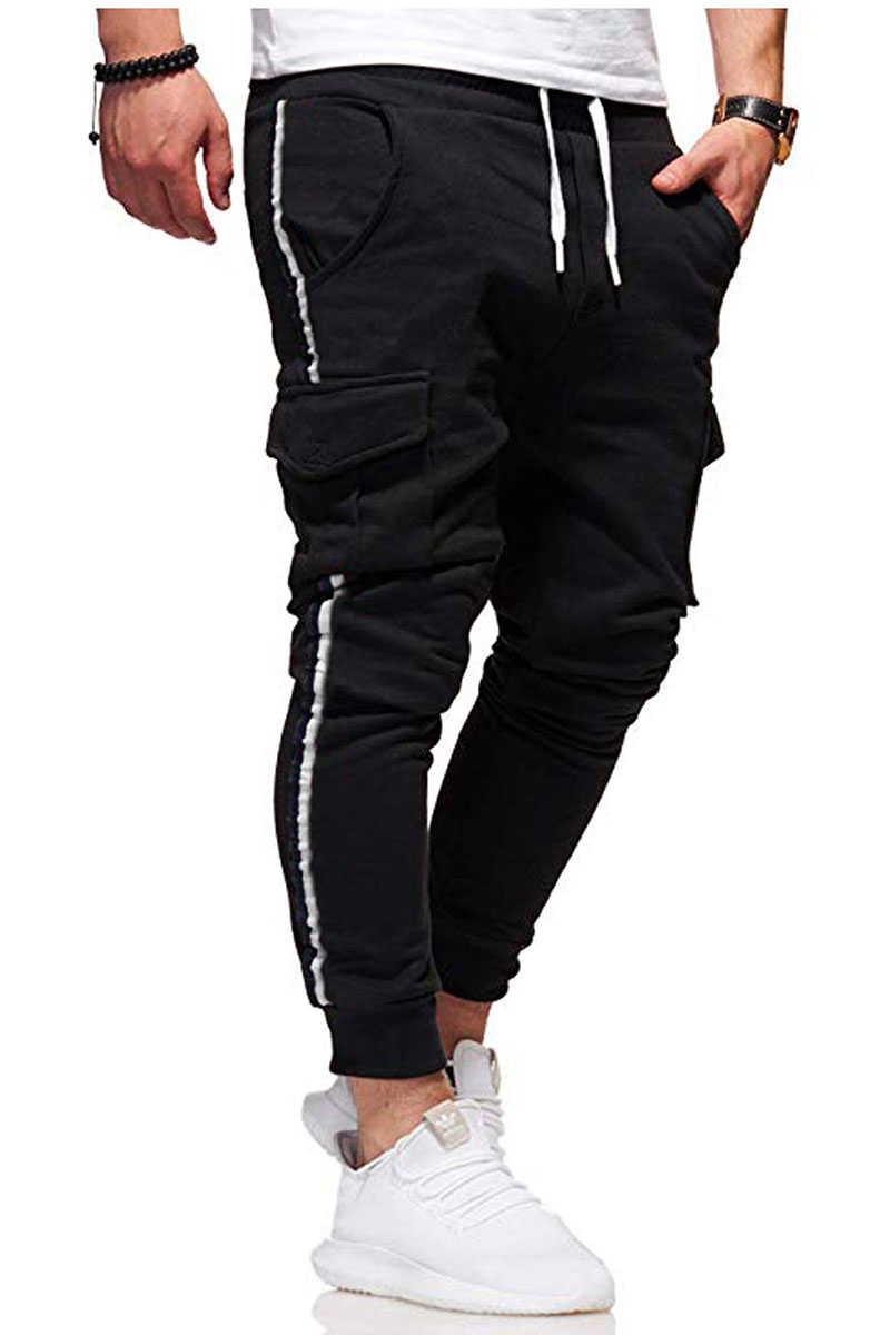 drawstring side stripe design sweatpants