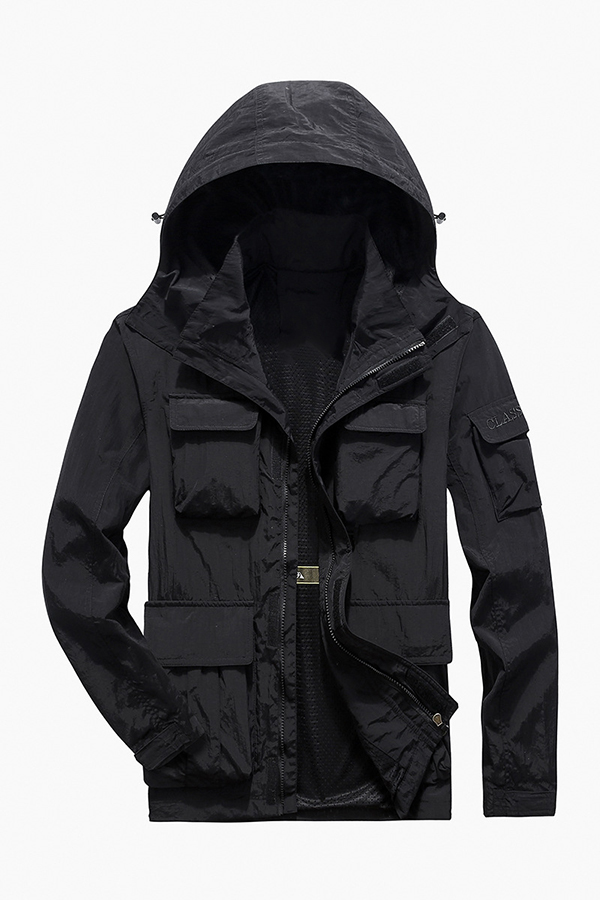 long hooded utility jacket for women