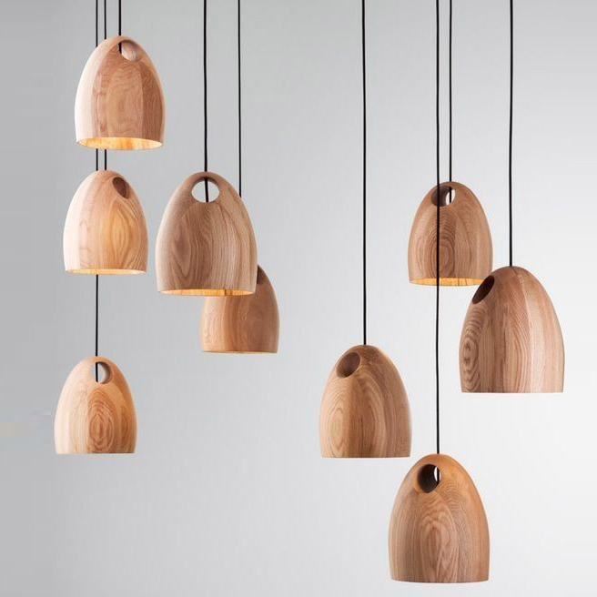 

Natural Style Solid Wood Designer Mini Pendant Light for Dinning Room