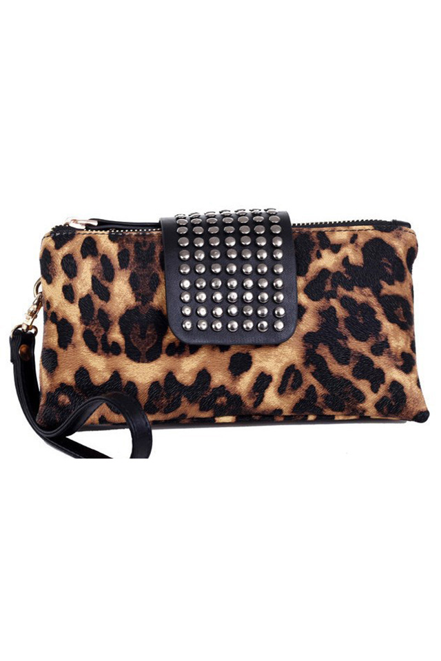 leopard evening bag