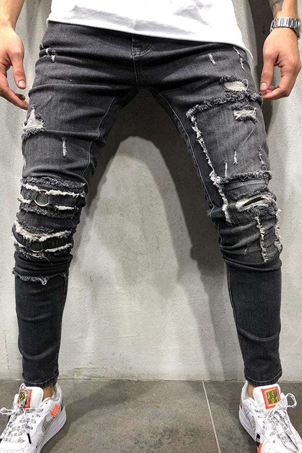 ankle ripped jeans mens