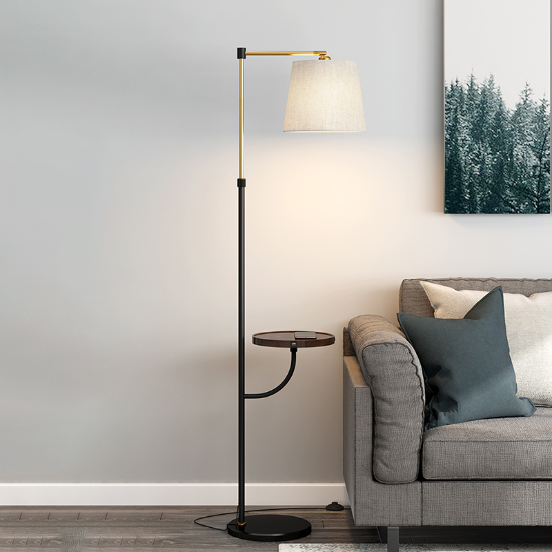 Metal Right Angle Arm Floor Lamp Modern, Metal Floor Lamps With Shelves
