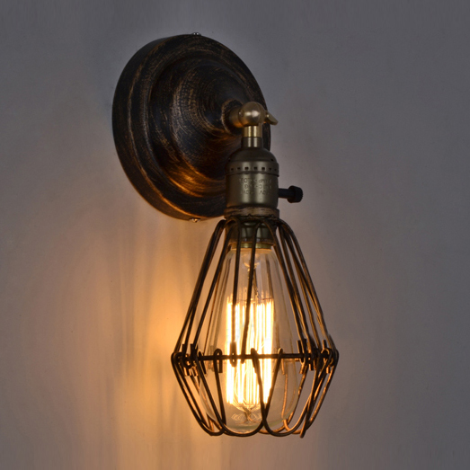 

Retro Black Mini Bulb Wall Light in Loft Style