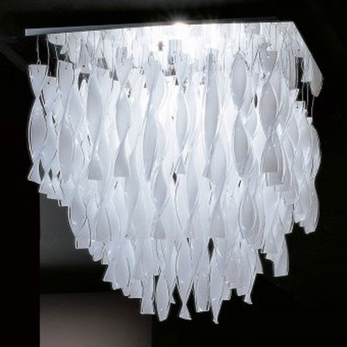 

Designer Twist White Glass Close to Ceiling Light