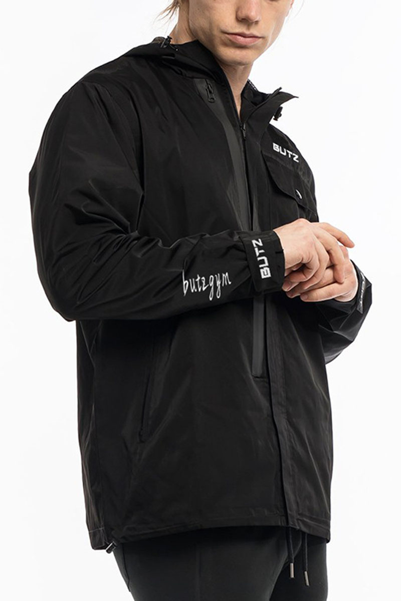 black zip up track jacket