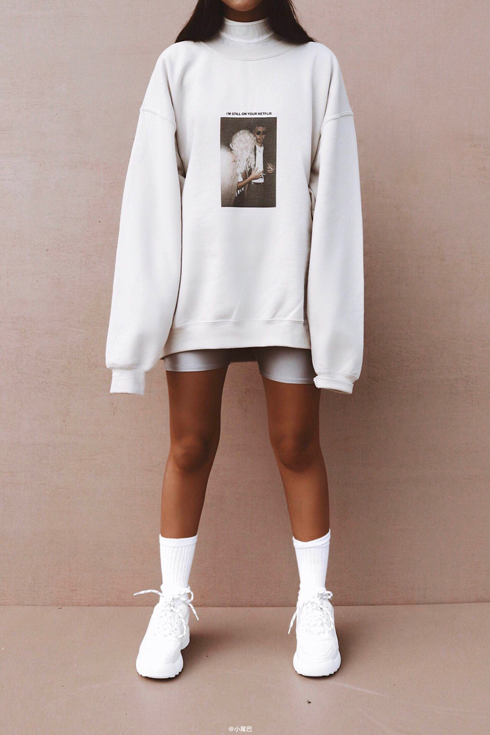 beige oversized sweatshirt