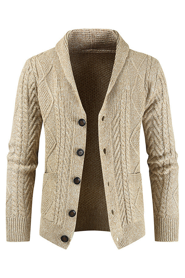 men's button down shawl collar sweater