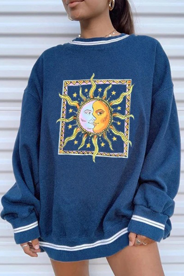 sun print long sleeve sweatshirt