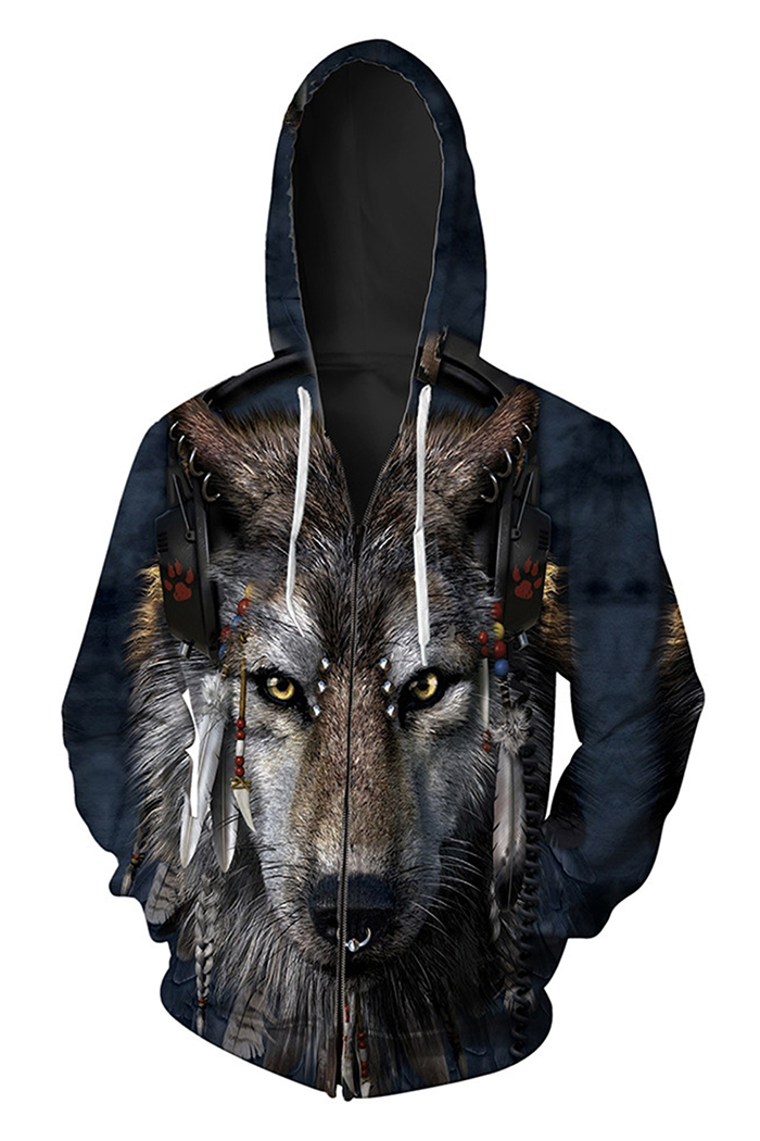 digital wolf hoodie