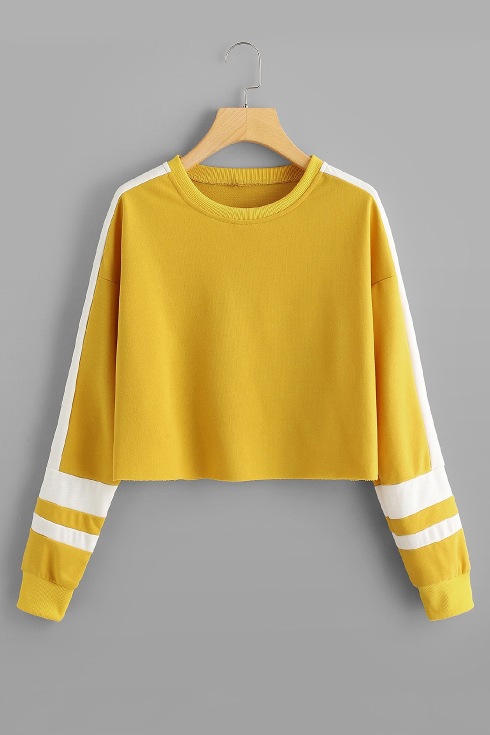 yellow sweatshirt crop top