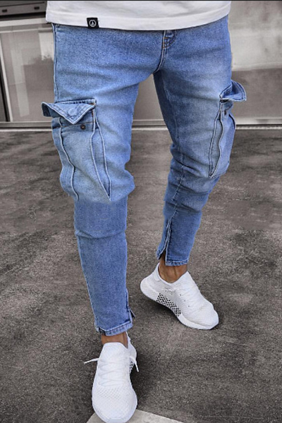 ripped side jeans